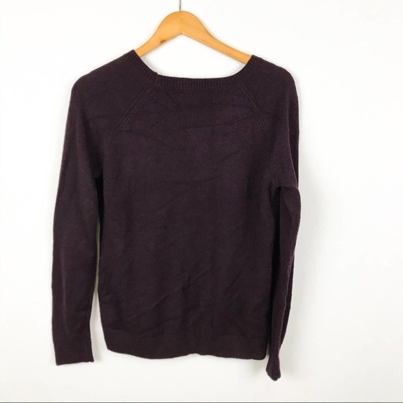 LOFT Eggplant Purple Rhinestone Crew Sweater M Medium - Picture 6 of 6